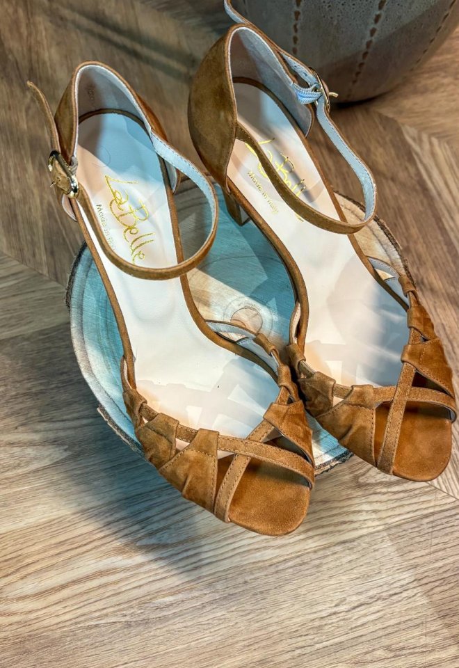 Sandalo in Suede Cuoio Intrecciato -  37