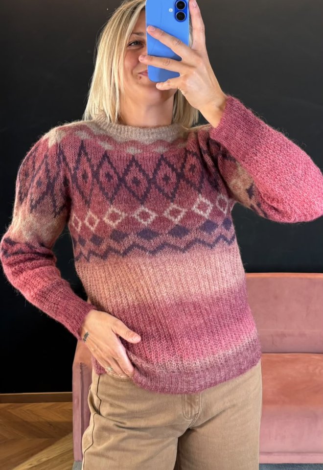 Maglione Girocollo con Fantasia Norvegese – Chiara Bertani -  S