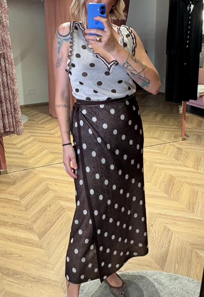 Gonna a Portafoglio a Pois in Maglina Lurex – Chiara Bertani -  M