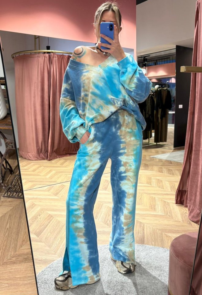 Pantalone Tie-Dye in Cotone Garzato – Gamba Ampia con Spacco | Dont Made in Italy -  XS/S