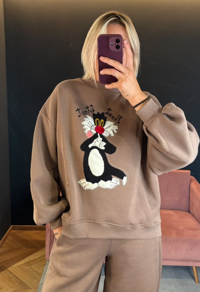 Felpa Oversize Looney Tunes X Front Street – Silvestro -  S