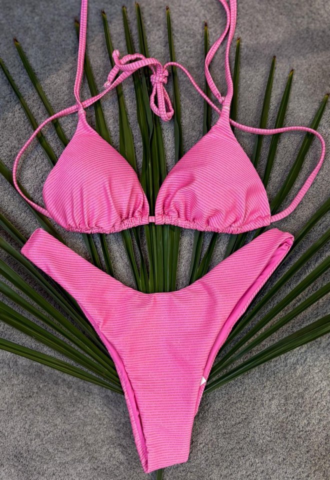 Bikini triangolo rosa lurex Mina – Matinée -  S