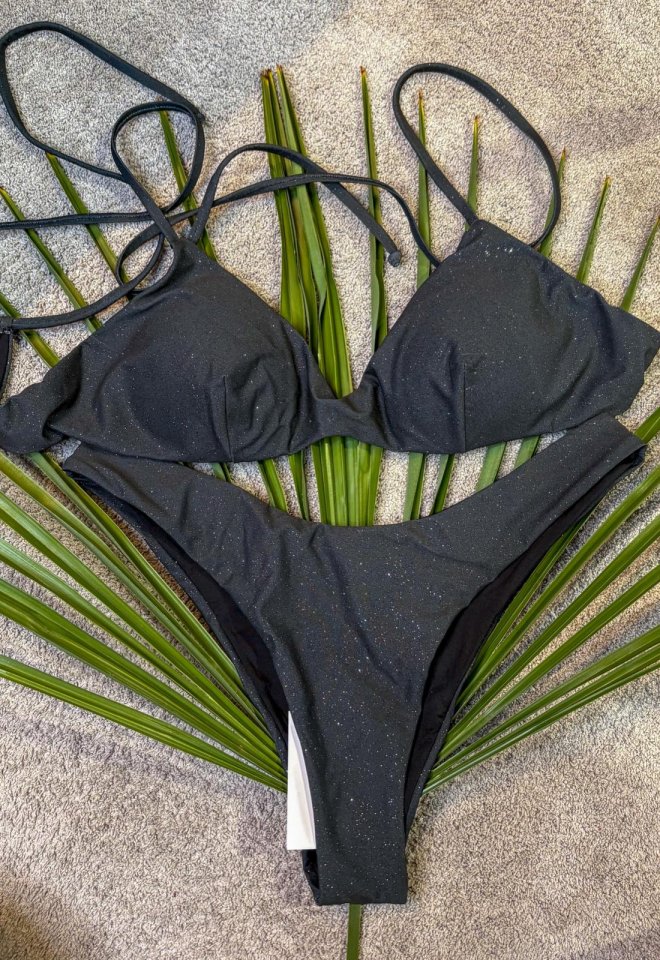 Bikini fascia nero lurex Tina – Matinée -  S