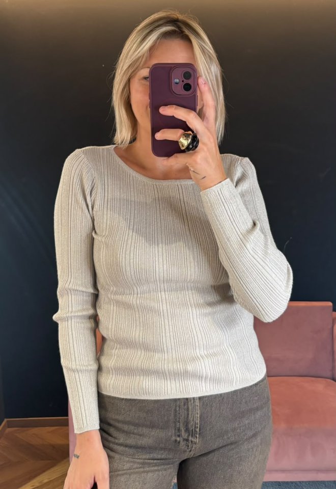 Maglia Costine Nujaney con Filato Metallizzato – Nümph -  S