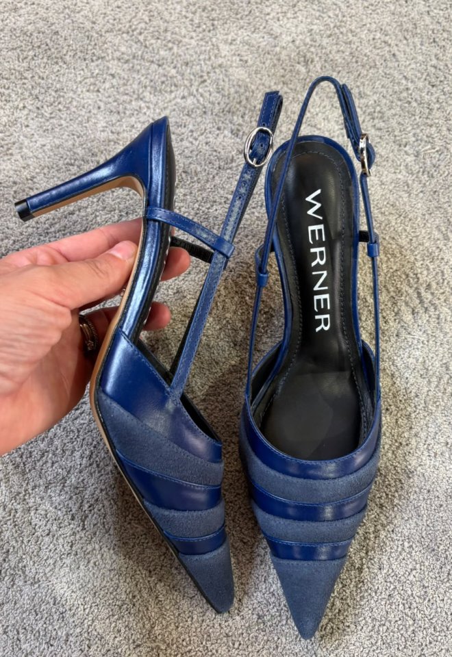 Slingback in Pelle Blu - Werner -  37