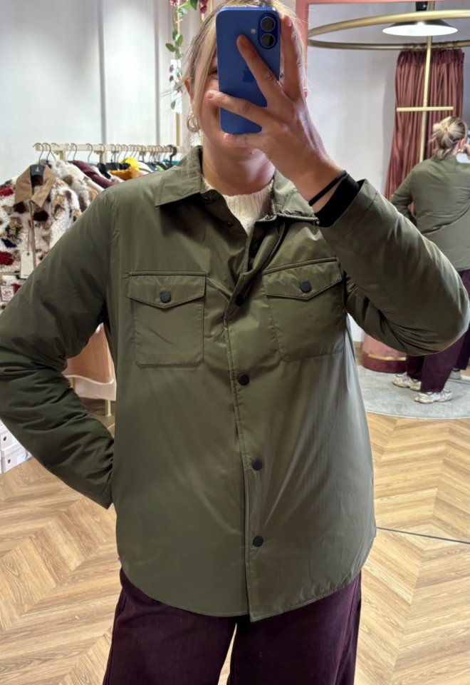 Giacca Camicia Imbottita Alma Verde Militare – Puzzle Goose -  S