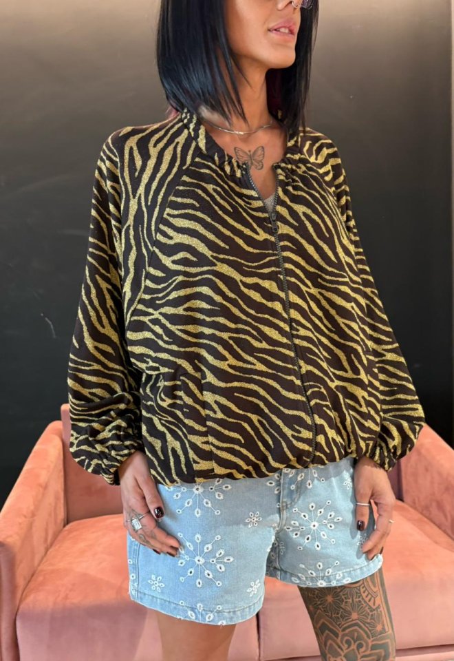 Bomber Cameron – Zebra Marrone -  XS/S